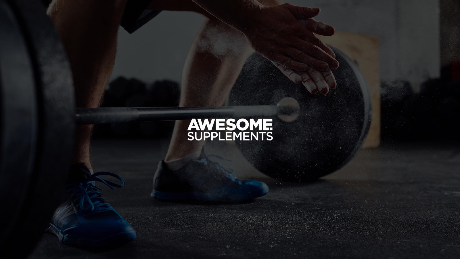 Awesome Supplements training scene with barbell