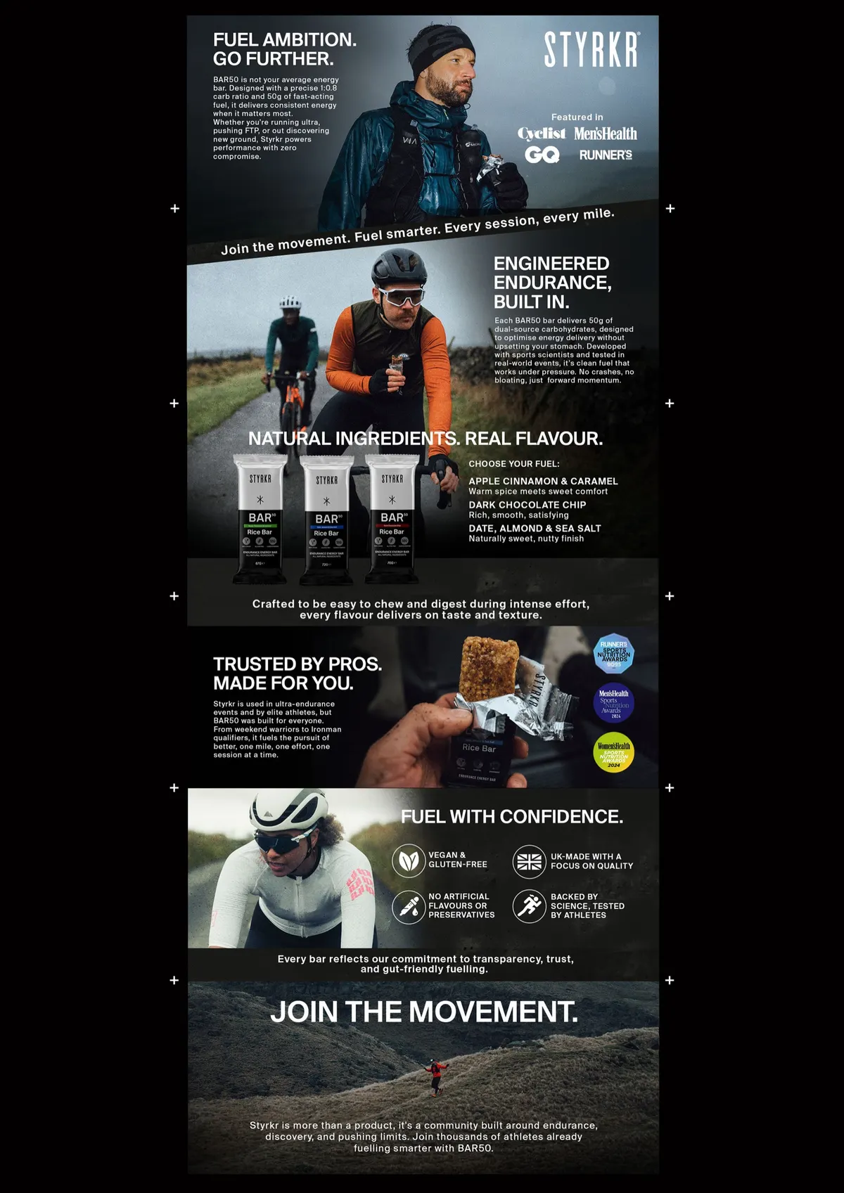 Premium A+ Content design by CVR Studios for STYRKR sports fuel, part of the listing rebuild that lifted conversion 55% in six weeks