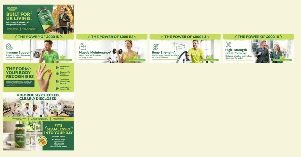Youthful Roots vitamin D Amazon A+ content preview